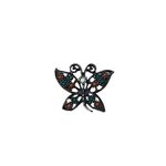 1980 Sarah Cov Butterfly Brooch Pin Costume Designer Jewelry Peach Green Vintage Gold Photo 2