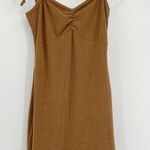 Kittenish NWT Womens Terry Cloth Tie Strap Ribbed Knit Mini Dress Size S Brown Photo 0