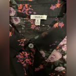 Floral Nicola Peony Rose Printed Blouse Y2K Black Photo 4