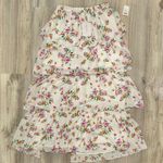 WAYF NWT  Seanna Ivory Floral Printed Tiered Maxi Skirt Side Slit Lined Size M Photo 4