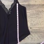 Dressy V Neck Lace Trim Tank Top Black Size M Photo 5