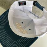 Miesfeld’s Meat Market Navy Blue and White Flat Brim Trucker Hat Adjustable Back Photo 6