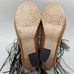 Charm City Sole Womens Fringe Platform Heel Ankle Booties Peep Toe Size 8 Brown Photo 10