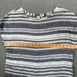 Artisan NY 100% Linen Striped Short Cap Sleeve Top Women's Medium Gray/Blue Photo 4