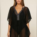 Black Sheer Tunic Top Size M Photo 0