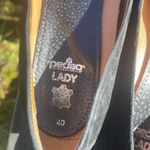 Earthies Alora Leather Suede Faux Snakeskin Loafers Flats Silver Accent Size 9.5 Black Photo 11