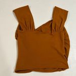 Anthropologie Maeve by  Rust Ruched Square Neck Top Size Small Photo 3
