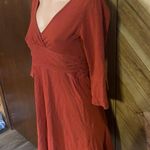 Patagonia Women’s Small Organic Cotton Burnt Orange 3/4 Sleeve Dress Photo 3