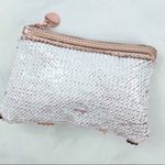Macy's 🌟NEW🌟 Rose Gold Sequined Cosmetic Pouch Photo 1