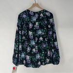 Belle Sky  Chiffon Floral Print Strappy V-Neck Long Sleeve‎ Faux Wrap Blouse L Photo 9