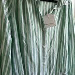 BeachLunchLounge  Green and White Striped Shirt Photo 1