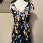 Lulus  Beloved Bae Black Floral Print Tie-Strap Tiered Maxi Dress Photo 4