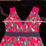 Tory Burch Pink and Blue Tulip Augustina Pink Red Sleeveless Tie Back Dress Med Photo 11