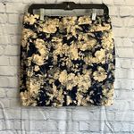 Brave Soul Navy Blue and Cream Floral Print Skirt Womans Size 10 Photo 1