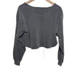 Comfort Colors  Poise Pilates Distressed Cropped Pullover Sweatshirt Charcoal M Photo 2