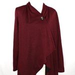 AB Studio Red and Black Stripe Cardigan w/ Shawl Button Design NWT Photo 0