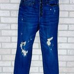 Judy Blue Button Fly Distressed Boyfriend Jeans - Dark Blue Size 7/28 Photo 5