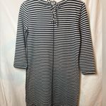 Talbots NWT T by Black White Stripe Lace Up Back Dress Womens Size S 3/4 Sleeve Photo 4