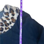 Tyler Boe Chelsey fur leopard print collar cashmere blend dress Size Large Black Photo 5