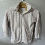Athleta Tugga Long Sherpa Ivory Zip Jacket Women's Size Small Removable Hood Photo 0