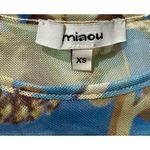 Miaou Baroque‎ Mesh Top Colorful Sheer Long Sleeve Shirt Y2K Retro Size XS Blue Photo 4
