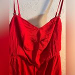 Knox Rose  NWT Plus Red Jumpsuit pockets adj. straps stretch wide leg summer Photo 1