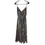 VICI Tie Front Cutout Midi Dress Modern Geometric Cheetah Print Size Small Photo 7