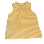 🌼 Lina Tomei Made in Italy Striped Linen Sleeveless Blouse Top Size L Yellow Size L Photo 4