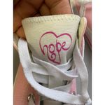 Pink Canvas Lace Up Sneakers with Hope Heart Logo Women's Size 5M Photo 3