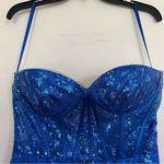 Ladivine By‎ Cinderella Divine Long Formal Mermaid Prom Ball Gown Size 8 Beaded Blue Photo 14