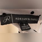 Adrianna Papell | Off-white Gray Polka Dot Ruffle T-Shirt Top | Small Photo 2