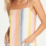 Billabong Straight Multicolor Spaghetti Straps Mini Dress Photo 0