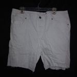 Faded Glory FG 18 White Cotton Cut-off Stretch Shorts Plus Photo 0