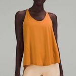 Lululemon Modal-Silk Yoga Tank Top in Autumn Orange athletic yoga Flowy tie back Photo 0