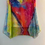 Leoma Lovegrove Tank Top Brightly Bedazzled V Neck Sleeveless Chiffon Top S EUC Photo 5