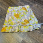 Maeve NEW Anthropologie  Faye Flounced Jacquard Mini Skirt Sz 14 Yellow Metallic Photo 10