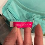 Victoria's Secret Teal aqua 34D victoria’s secret scalloped tie neck Padded Bikini Top Photo 3