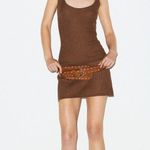 SKIMS  Sheer Knit Plunge Tank in Bison, Size Medium Photo 3