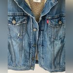 Levi's Vintage 90s Y2K Levi’s Trucker Sherpa Denim Jean Jacket Faded Distressed Grunge Photo 6