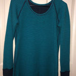 Lululemon  Reversible Stripe‎ Green Blue Sweater Top Photo 0