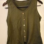 Sanctuary Tie To Keep Up Cotton Blend Sleeveless Top In Aged Green Photo 0