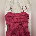 ASTR  Burgundy Satin Midi Dress Photo 8