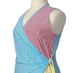 Lands' End Lands’ End New. Women's Dress Blue Red Yellow Stripe Seersucker Wrap Size XL Photo 7