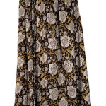 Natural Life  Maxi Skirt Floral Print Brown Beige Yellow L XL Smocked Waist Boho Photo 0