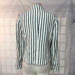 Loft Ann Taylor  White and Navy Blue Striped linen Blazer Jacket Size Medium Photo 4