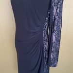 Women M fully lined midi dress w/black lace over tan rouched waist Multiple Size M Photo 4