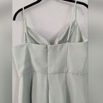 David's Bridal AW Bridal Tulip High Low Spaghetti Strap Bridesmaid Prom Dress, Sage Green, 12 Photo 4