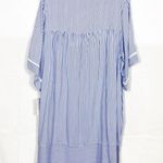 Eileen West Lace Trim Caftan Nightgown Swim Cover Poolside Beach Nautical Stripe Blue Size XL Photo 3