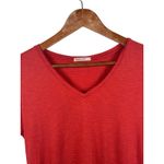 Marine layer Large Striped V-Neck Boyfriend T-Shirt Red Short Sleeve Casual Top Photo 2