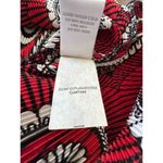 Dress Barn  Top Blouse Tunic 1X Tie Back XL Red White Black Geometric Paisley NWT Photo 3